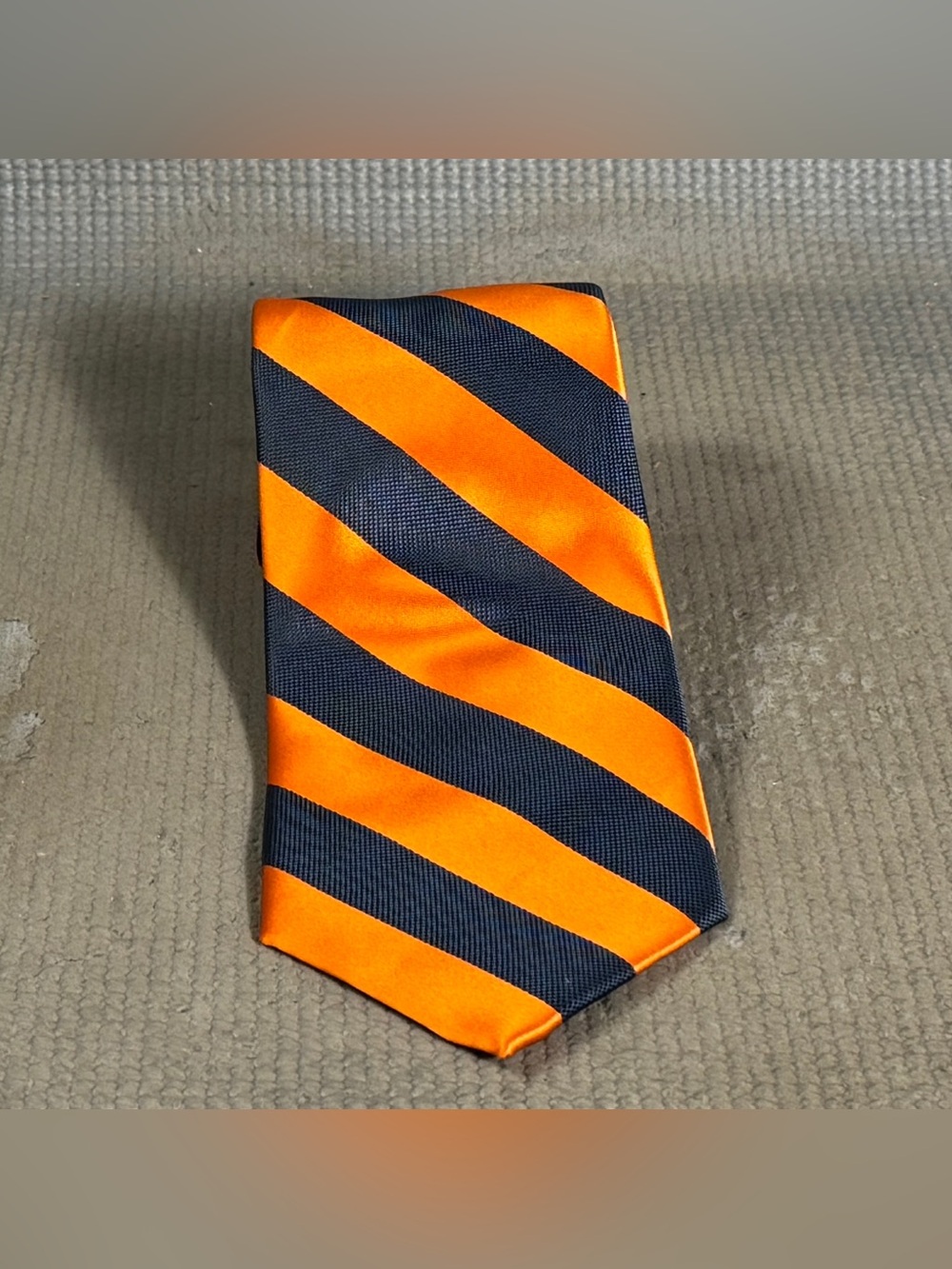 The Jordine Collection Orange/Navy Blue Neck Tie